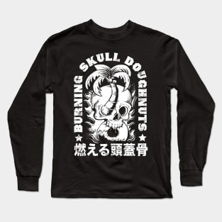 Flaming Skull Donut Shop Long Sleeve T-Shirt